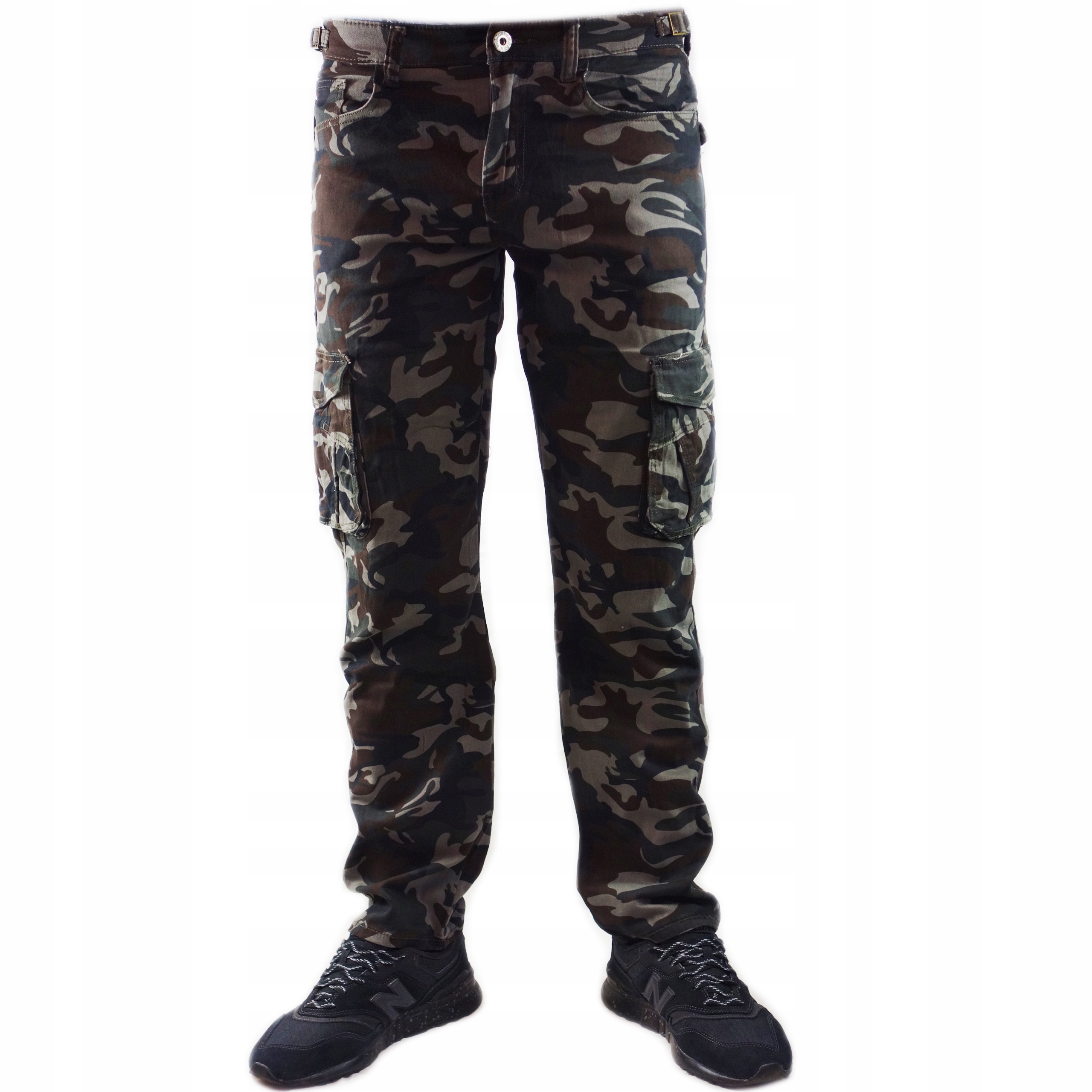 SPODNIE MĘSKIE BOJÓWKI MORO ROBOCZE KIESZENIE Fason bojówki