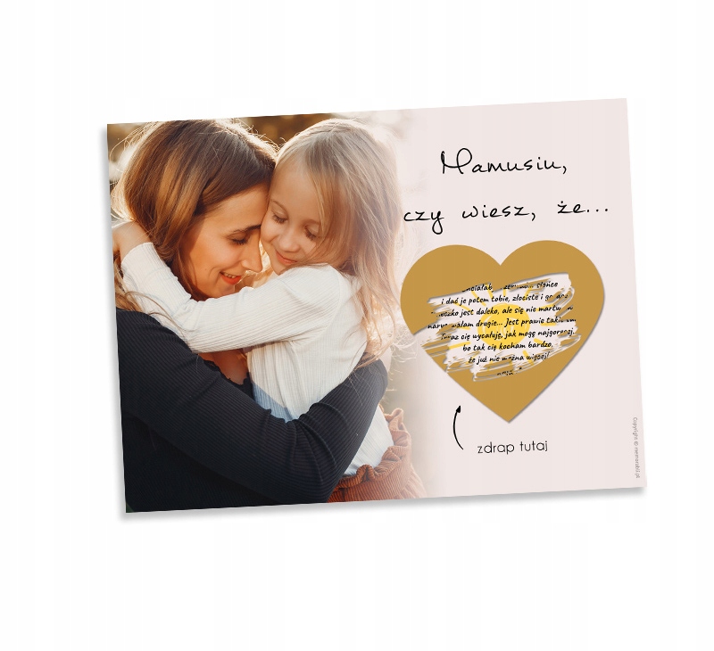 KARTKA ZDRAPKA ZE ZDJĘCIEM DZIEŃ MATKI MAMY OJCA Kod producenta 4646