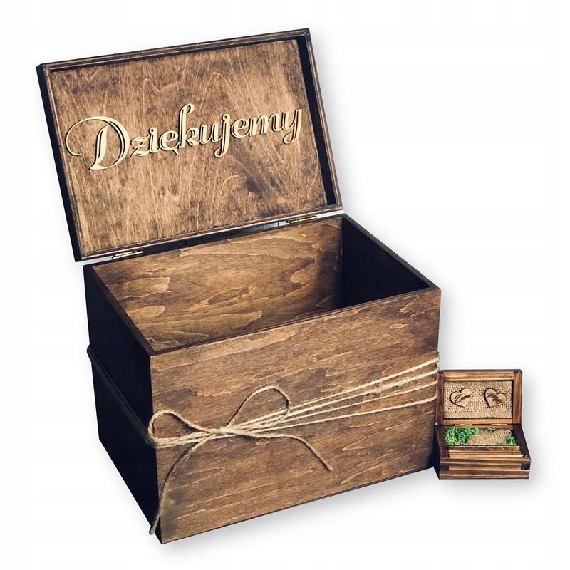 

Komplet Pudełko Na Koperty I Obrączki Juta Mech