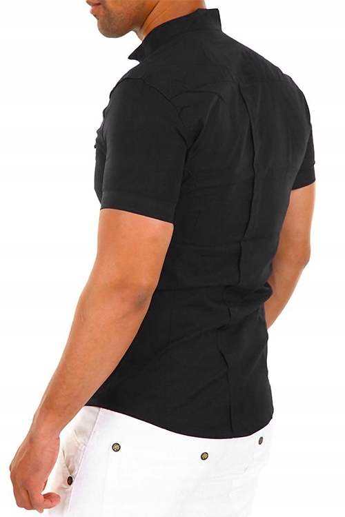 Koszula Męska Casual Stójka Codzienna Gładka NEW Rozmiar S