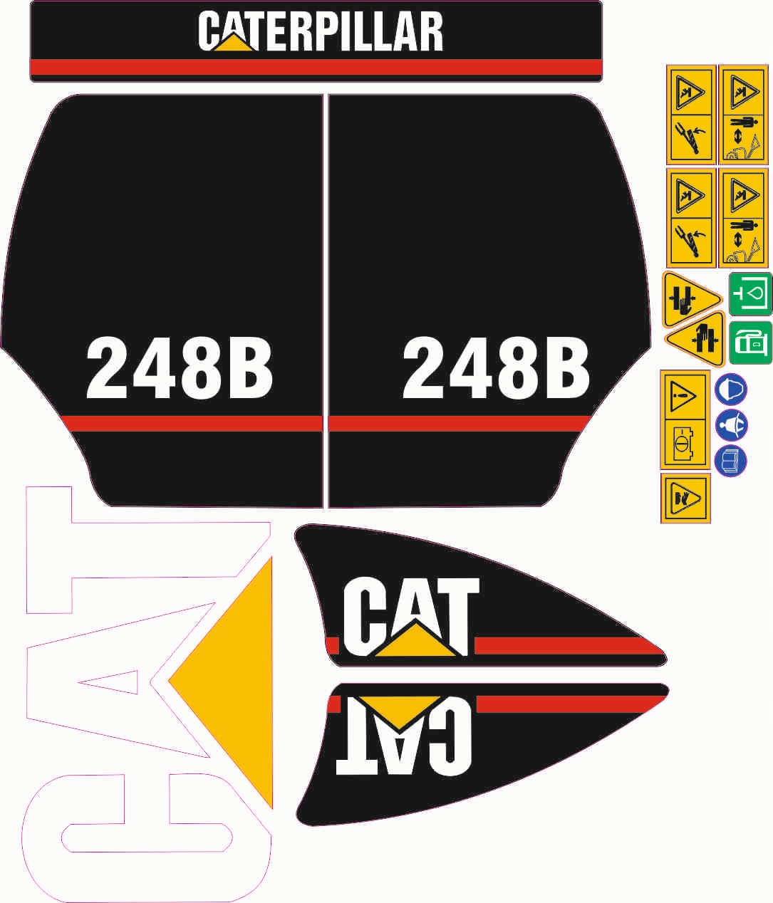 CAT 248 B naklejka naklejki oklejenie