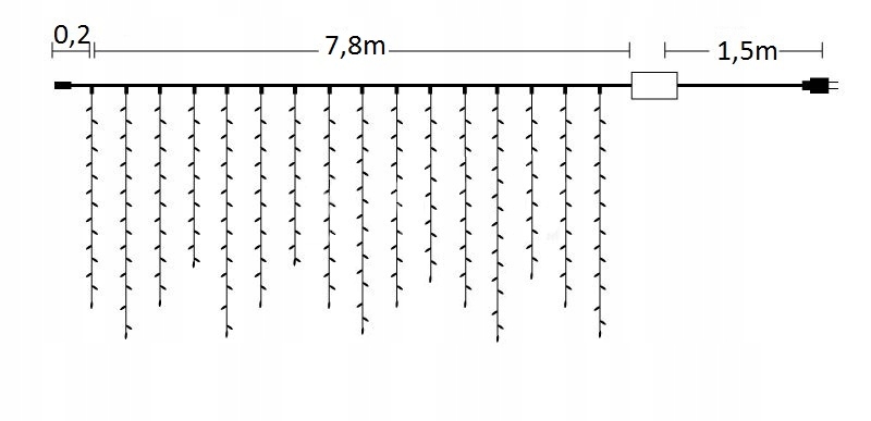 SOPLE 200 LED ZEWNĘTRZNE STAŁE+ EFEKT BŁYSKU 9,5M Zastosowanie na zewnątrz