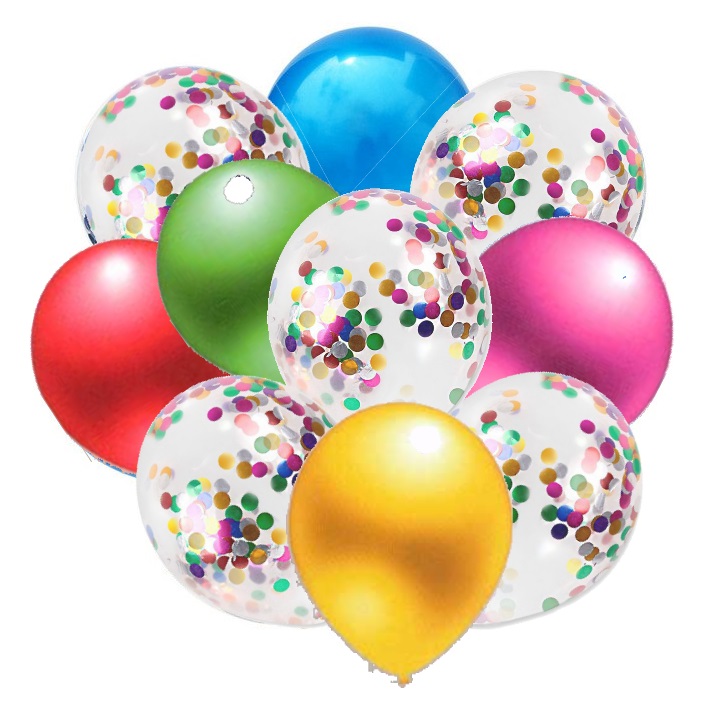 

Balony balon z kolorowym konfetti konfeti Duże x10