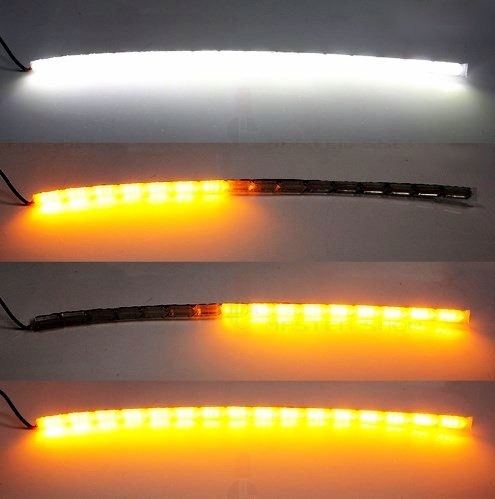 2w1 SWIATLA DZIENNE LED SKACZACY KIERUNKOWSKAZ DRL Shape longitudinal