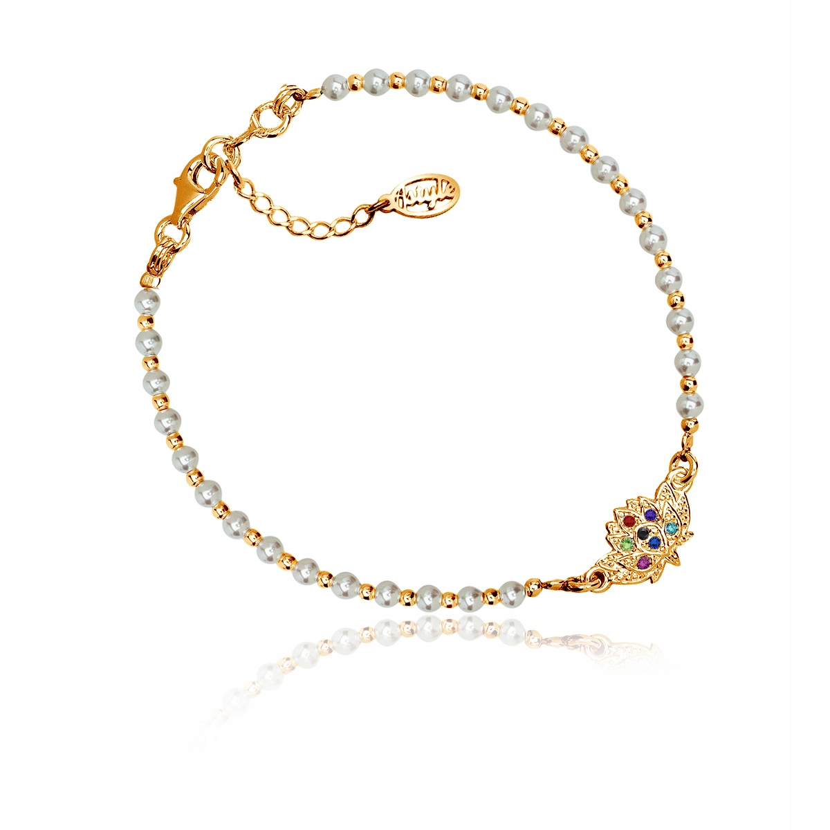 

Bransoletka perełki Swarovski Elements srebro pozł