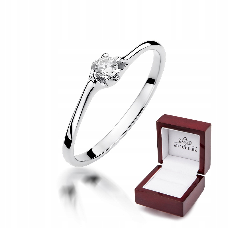 

Pierścionek Zaręczynowy 585 Brylant Białe Złoto