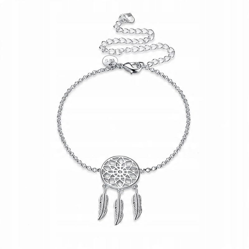 

Bransoletka Srebrna Łapacz Snów Amulet Liście B25