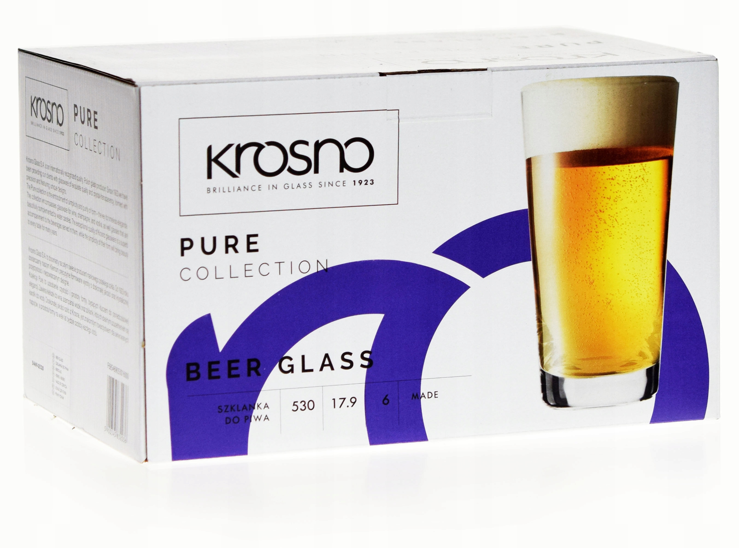 

Szklanki pokale kufle do piwa Krosno Pure 530 ml