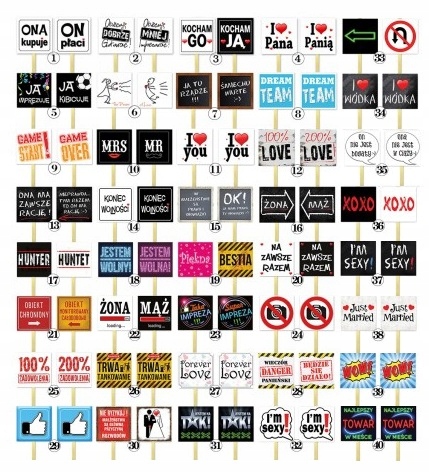 

Tabliczki gadżety do sesji zdjęć fotobudki ślub 80