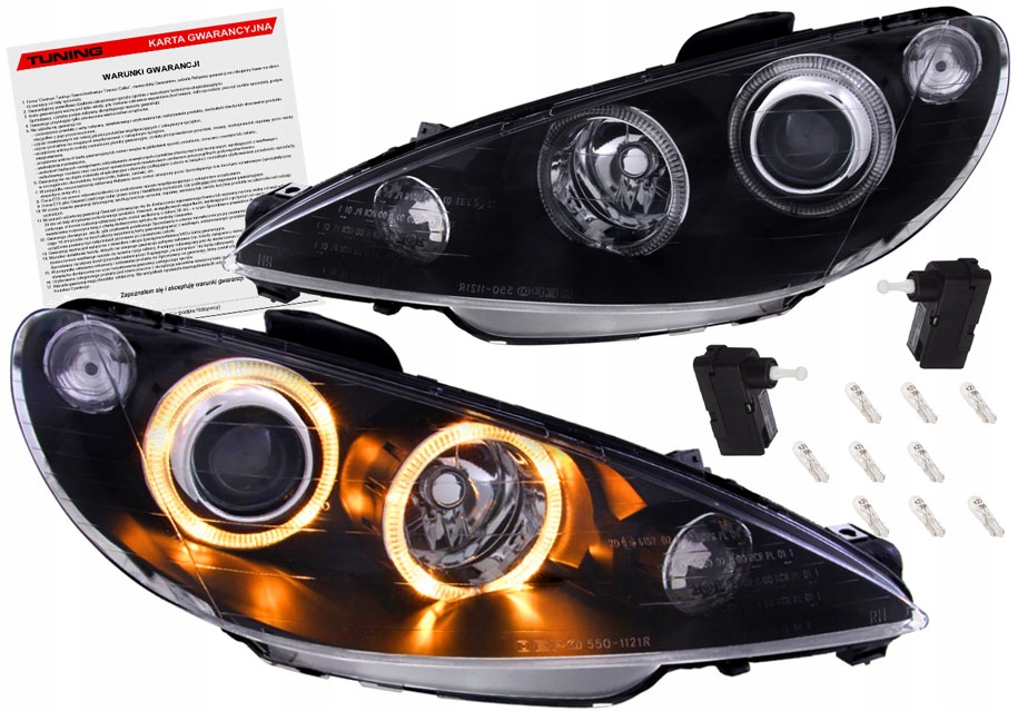 PEUGEOT 206 FL 0212 LAMPY reflektory RINGI H7 7965460758