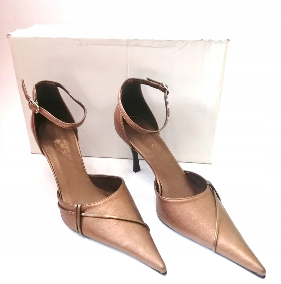 

Sandały damskie Czółenka Szpilki Miedź Złoto 40