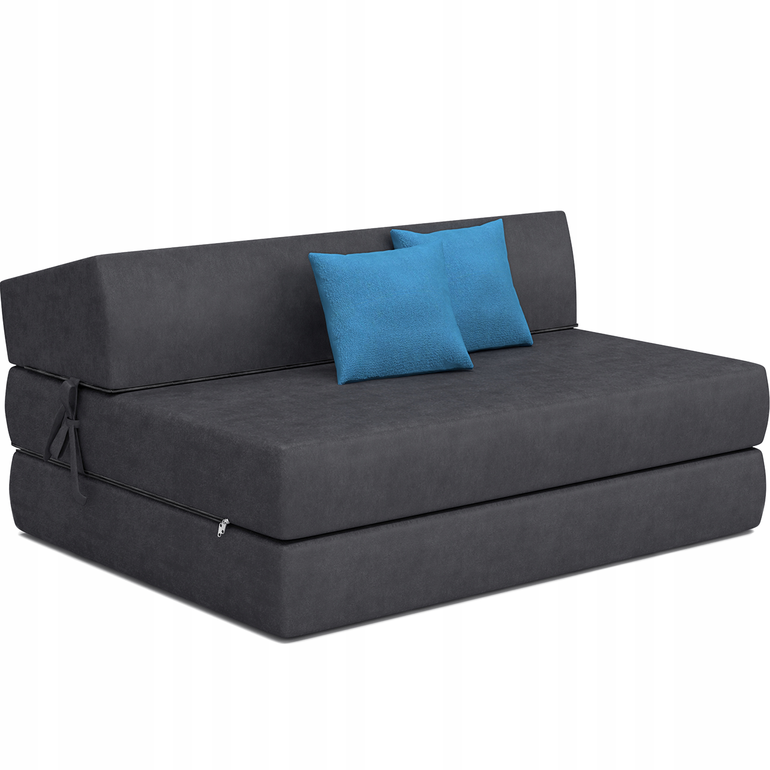 Fotel kanapa rozkładany materac sofa z poduszkami-Zdjęcie-0