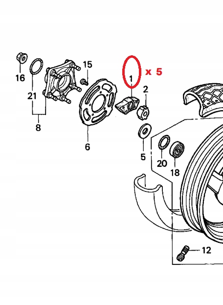 GUMY ZABIERAKA TYLNEGO KOLA HONDA ST 1100 90 01 Catalog number for substitute RWD101 RWD 101