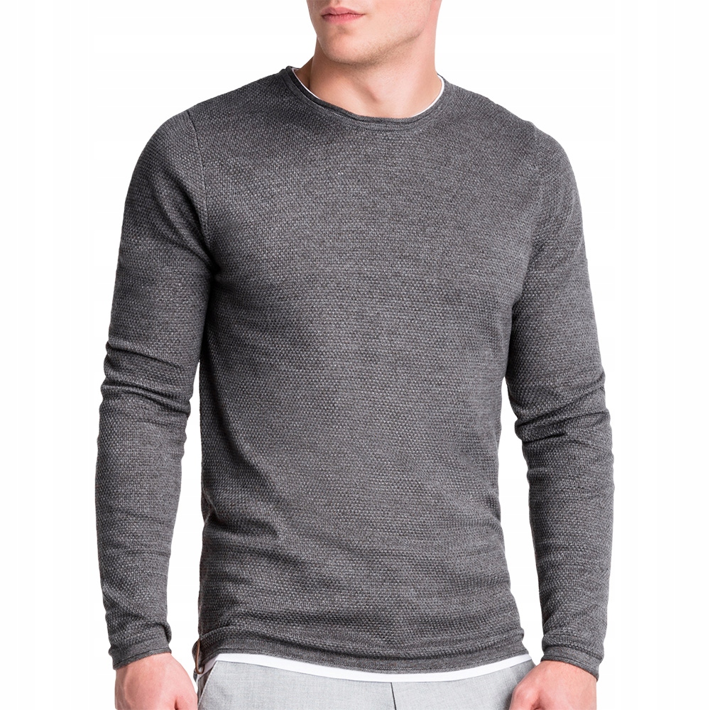 

Sweter męski do jeansów casual E121 grafit m. M