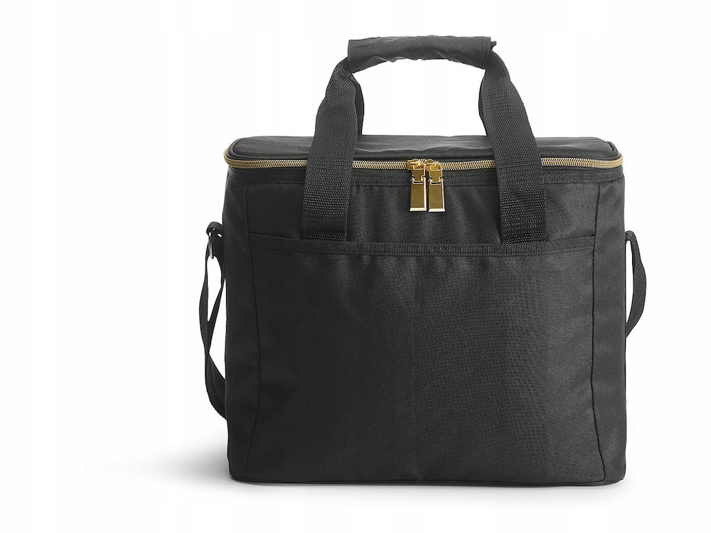 Torba termiczna piknikowa plażowa duża 18L piknik czarno-złota sagaform