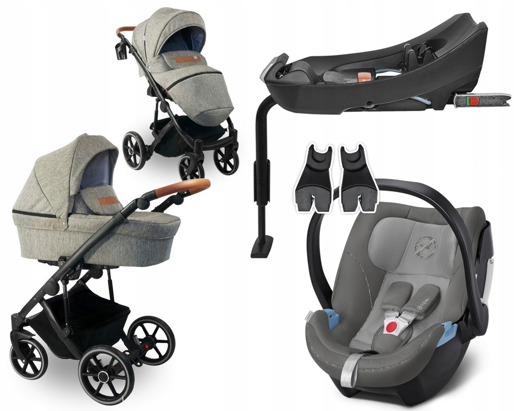 BEXA LINE 2.0 wózek 4w1 Cybex Aton 5 + BAZA @