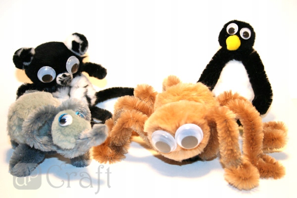 Pompony akrylowe mix animal prints 54szt ZWIERZAKI Marka DpCraft