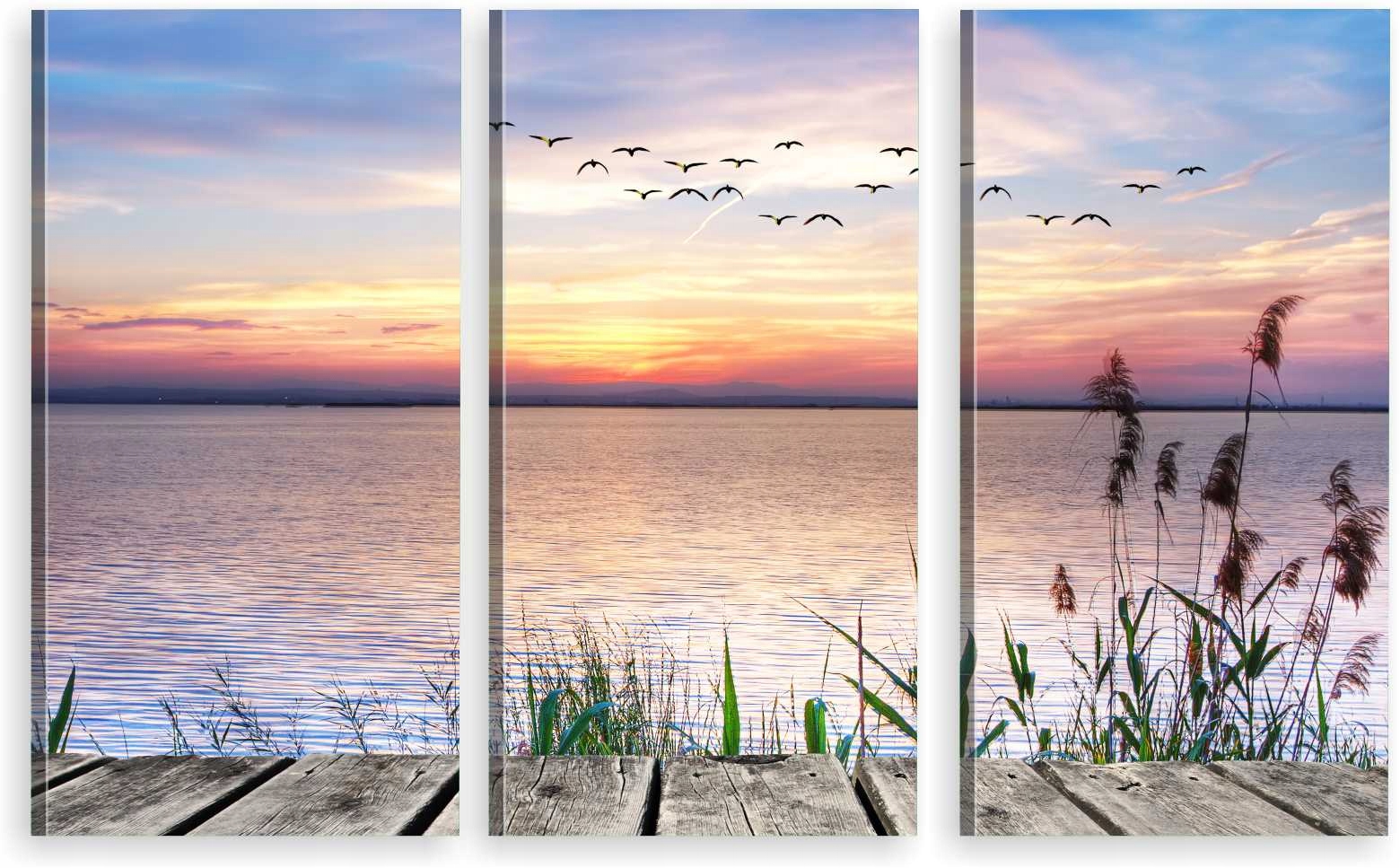 

Tryptyk Obraz Na Ścianę Pomost Jezioro 800 Wzorów