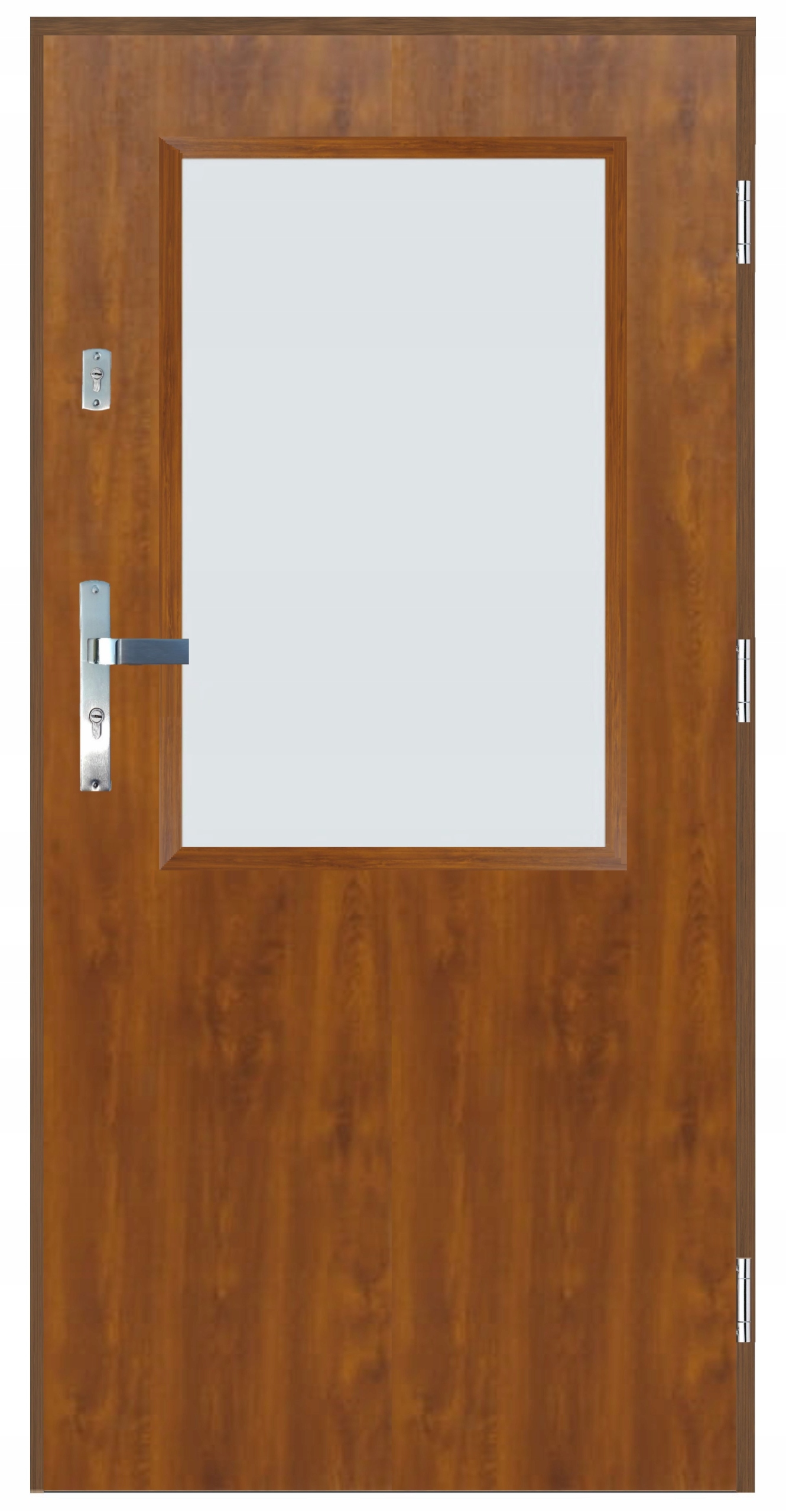 Drzwi zewnętrzne 55 mm LR-01 Z SZYBĄ ZŁOTY DĄB 80P