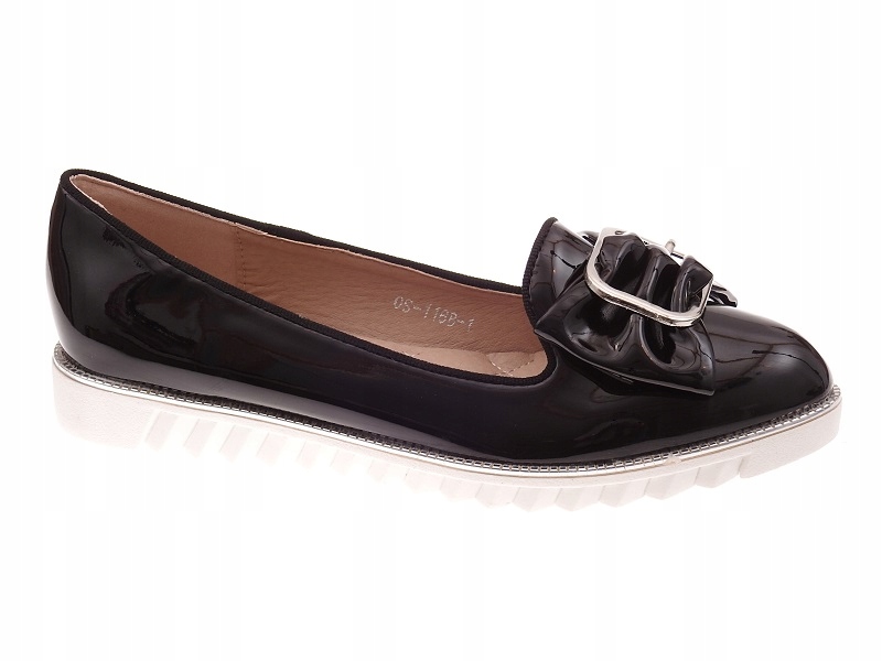 ELEGANCKIE PÓŁBUTY LAKIEROWANA OS116-1B Black r.38