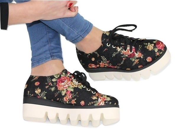 

Półbuty Damskie kb215 Buty Platforma Kwiaty r 38