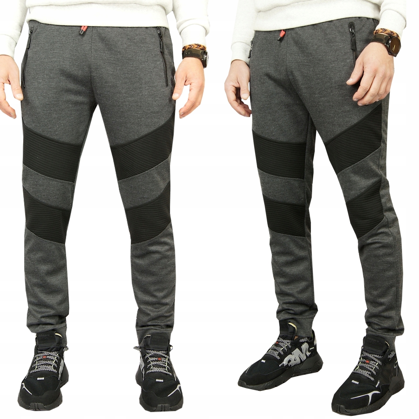 

Spodnie Dresowe Męskie Joggery dresy zamek 811 XL