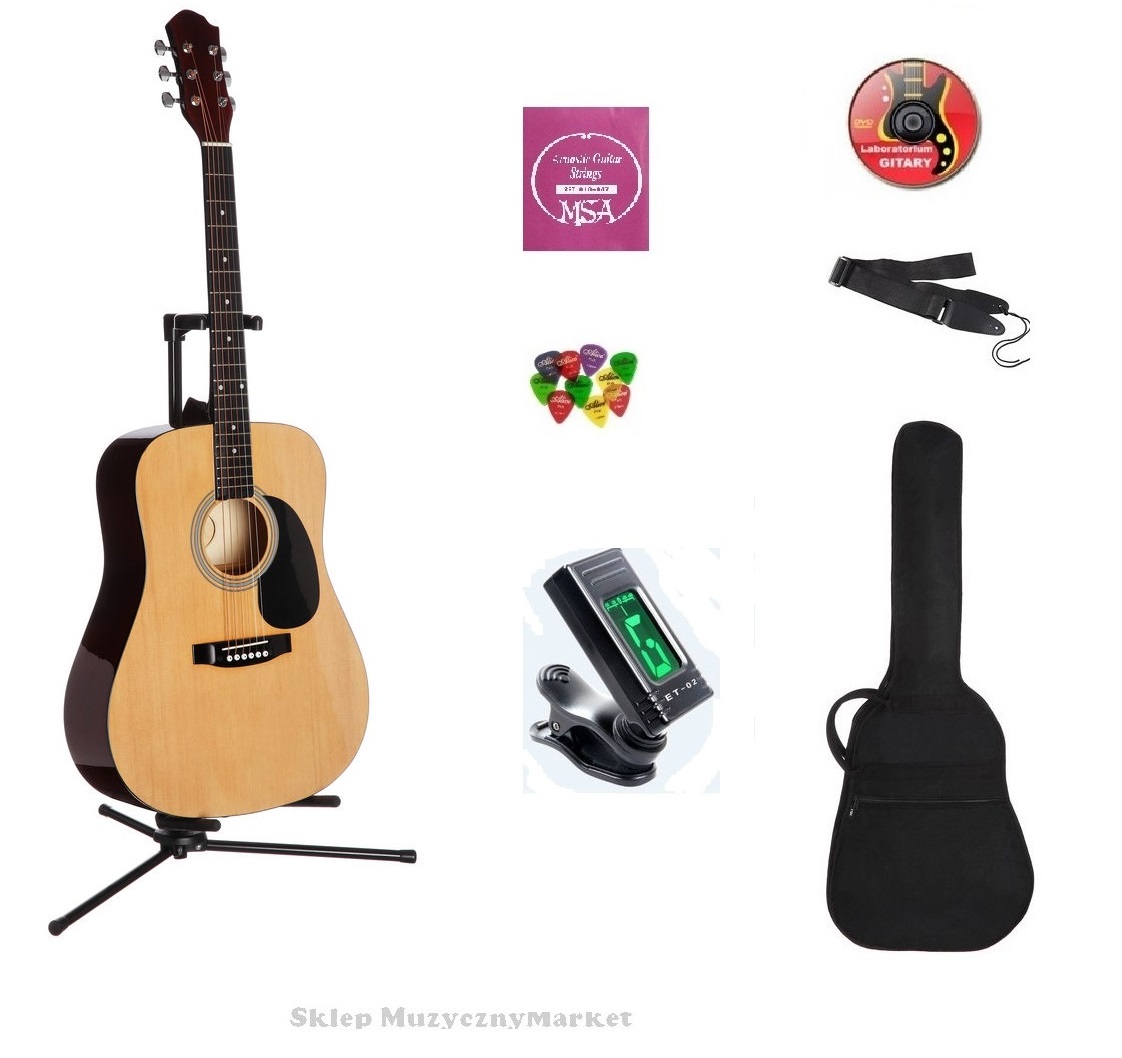 GITARA AKUSTYCZNA - NIEMIECKA + PAKIET + TUNER!