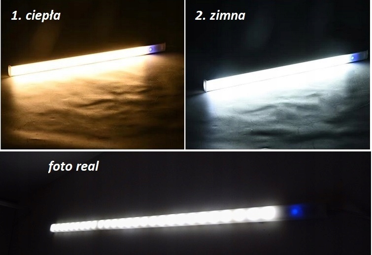 OSWIETLENIE LED PODSZAFKOWE 60 CM DOTYK SLIM Barwa światła biały zimny