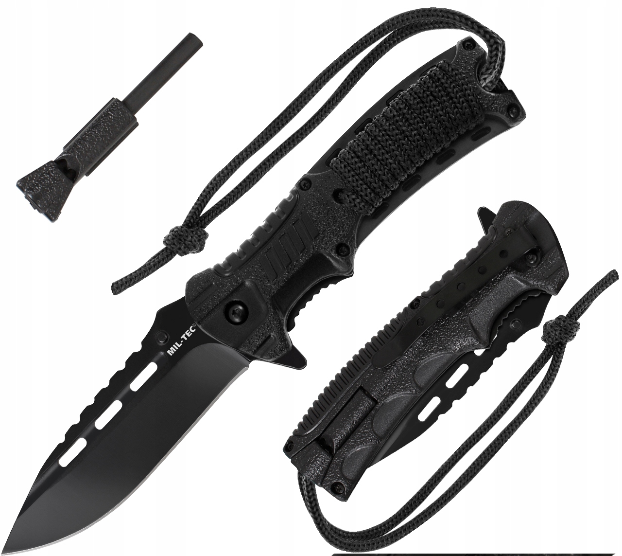 

Nóż Składany Linka Paracord Nylon Krzesiwo Gwizdek