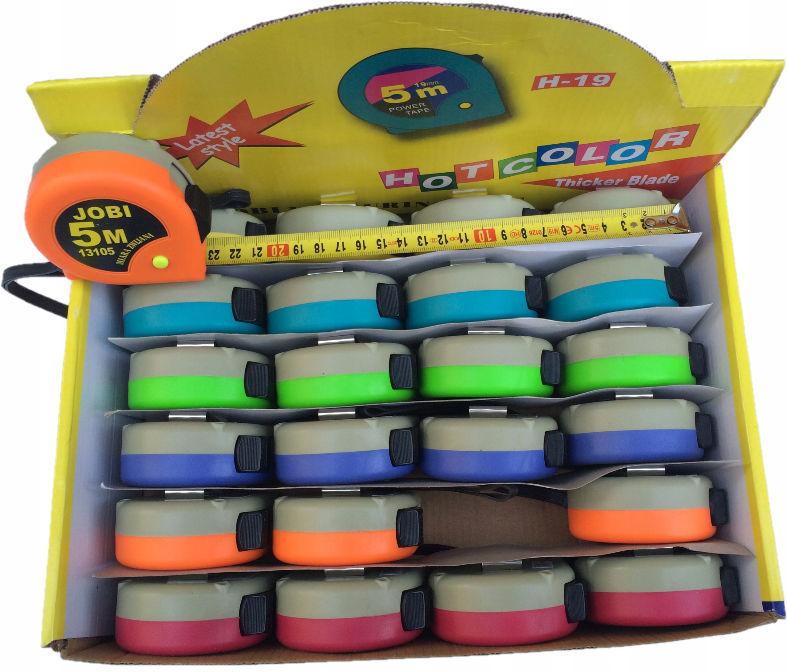 Jobi Miara zwijana metrówka szeroka 5m 120 SZTUKI Długość 5 m