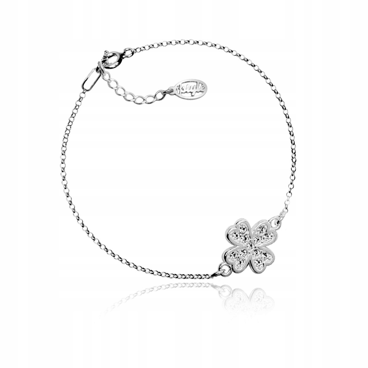 

Bransoletka koniczyna Swarovski Elements srebrna