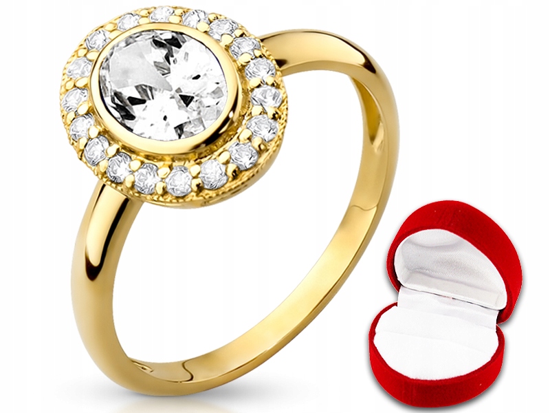 

Swarovski Złoty pierścionek z Cyrkoniami pr.585 20