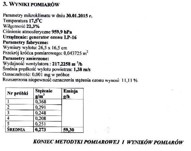 OZONATOR GENERATOR OZONU DO KLIMATYZACJI 16 59g h Mark Other