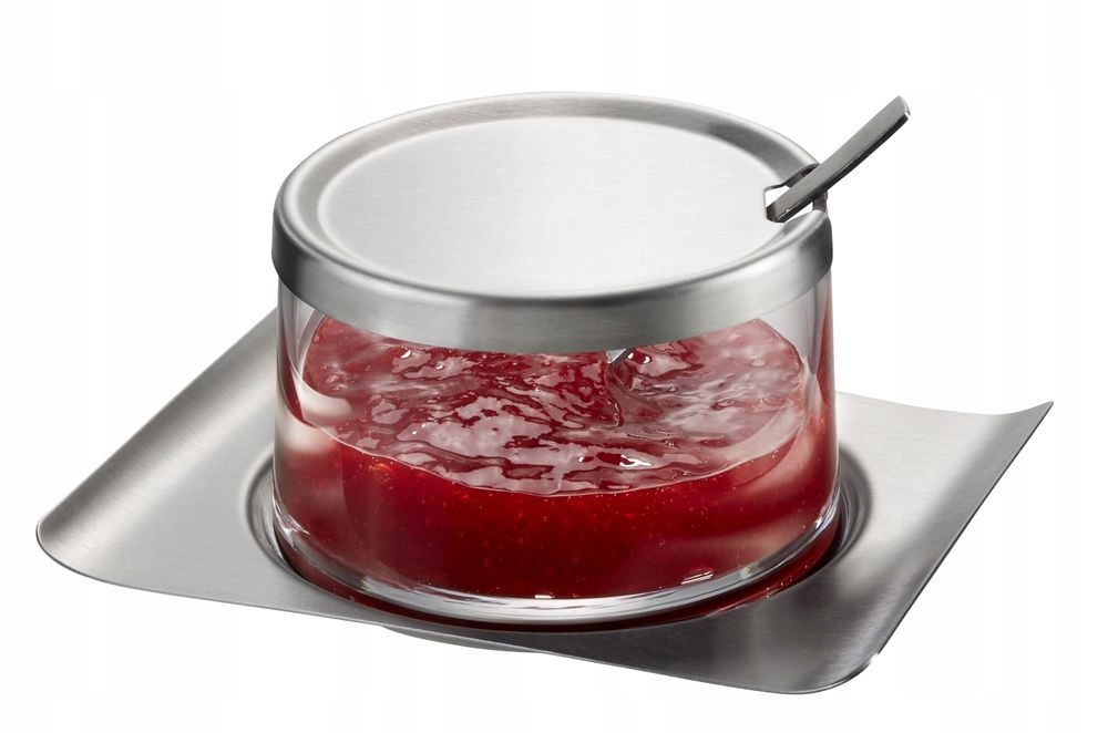 Nádoba Gefu je skleněná zavařovací sklenička na med a marmeládu