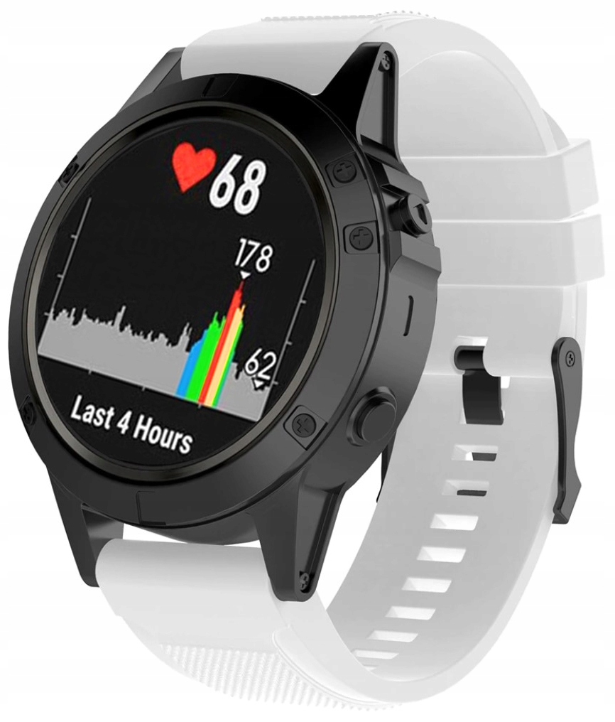

Biały Silikonowy Pasek Garmin Fenix 6X Pro 26mm