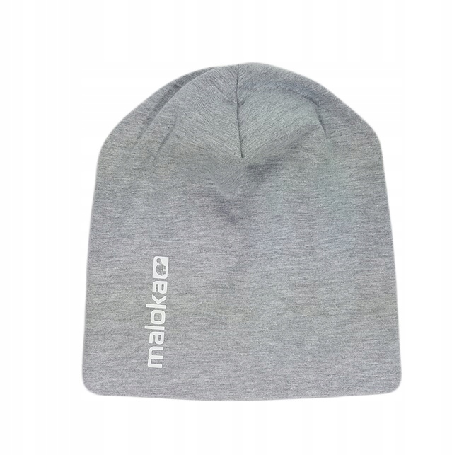 

Cienka czapka bawełniana, beanie, szara. Maloka