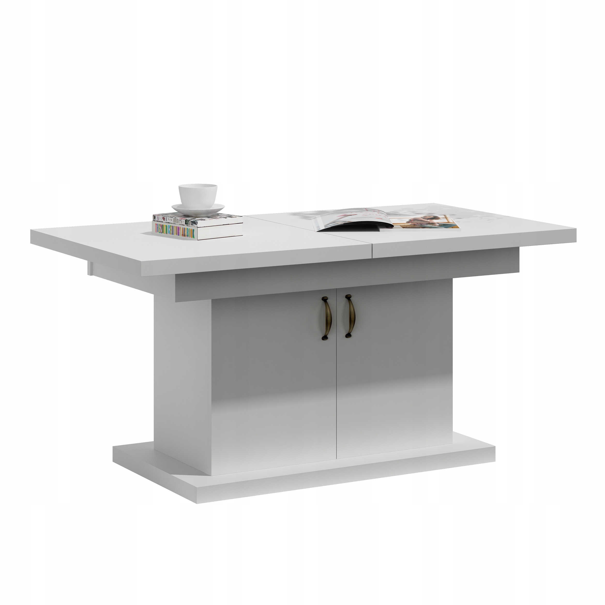 ŁAWA ROZKŁADANA PODNOSZONA Z BARKIEM BIAŁY MAT