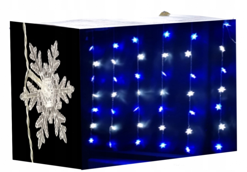 

lampki Choinkowe Led biały niebieski kurtyna sople