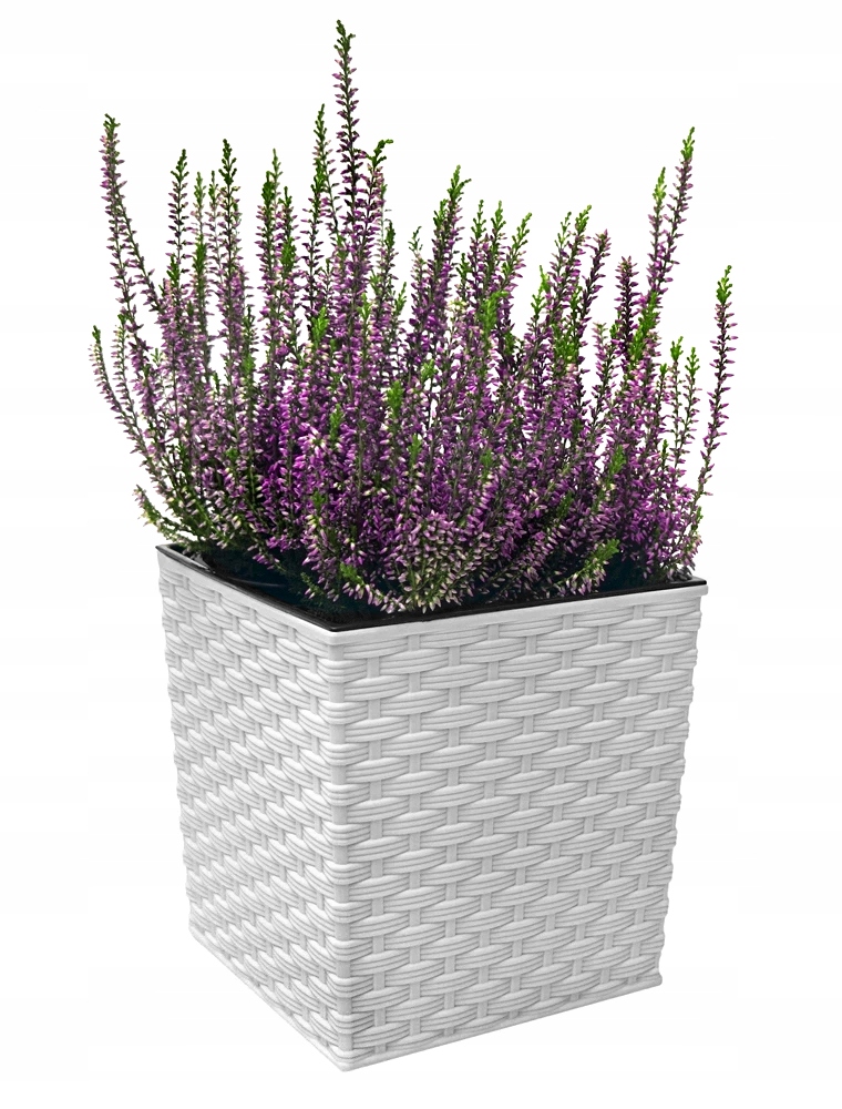 

Kwadratowa donica rattanowa matowa H20 Biała