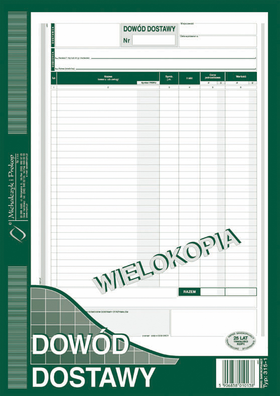 

Dowód Dostawy wielokopia 80k. A4 315-1