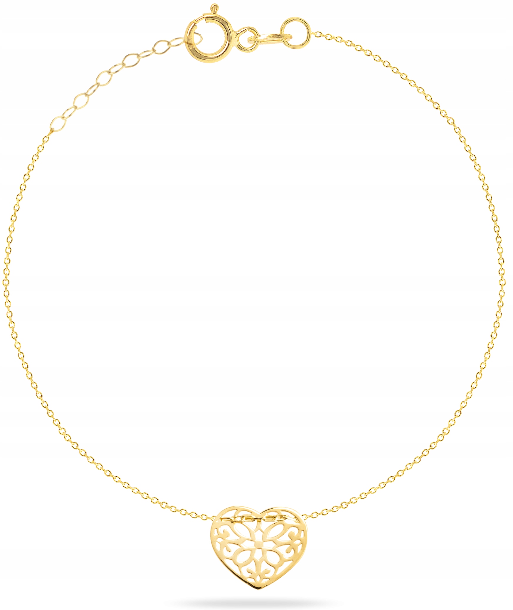 

Złota Bransoletka Gwiazd Na Nogę Serce Ażur 585