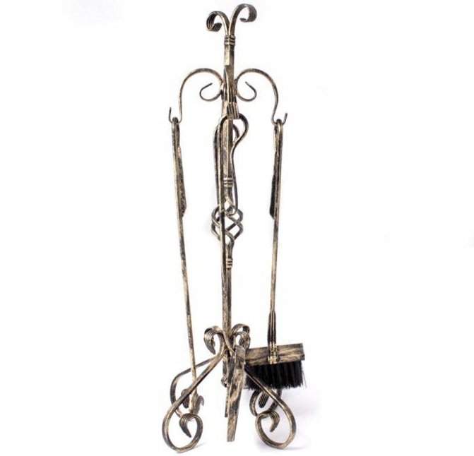 ZESTAW DO KOMINKA KUTY 4-CZĘSCIOWY+STOJAK