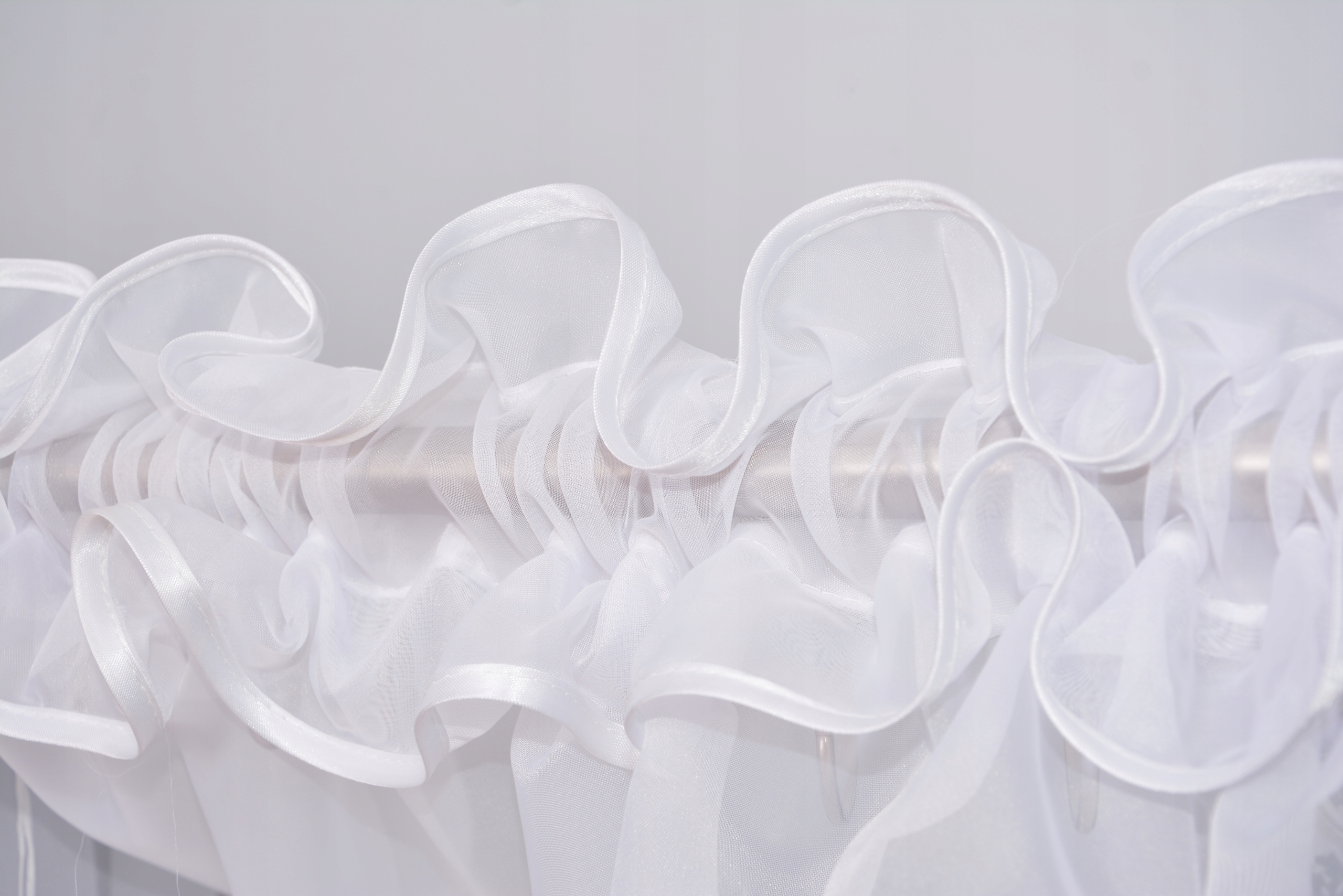 FIRANA Z LAMÓWKA 250x400 BIAŁA WOAL PROSTA FIRANY Materiał woal