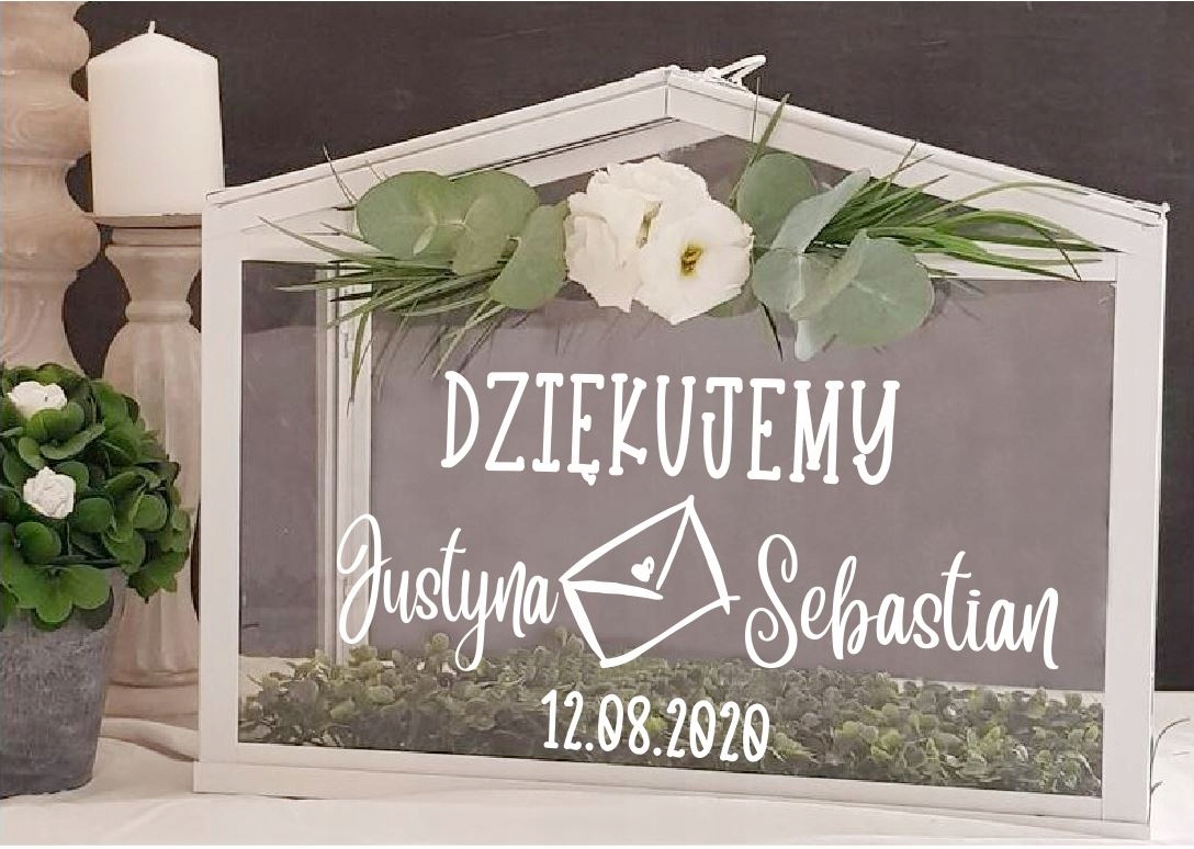 Naklejki na pudełko ŚLUB podziękowanie LUSTRZANE Marka Akatja