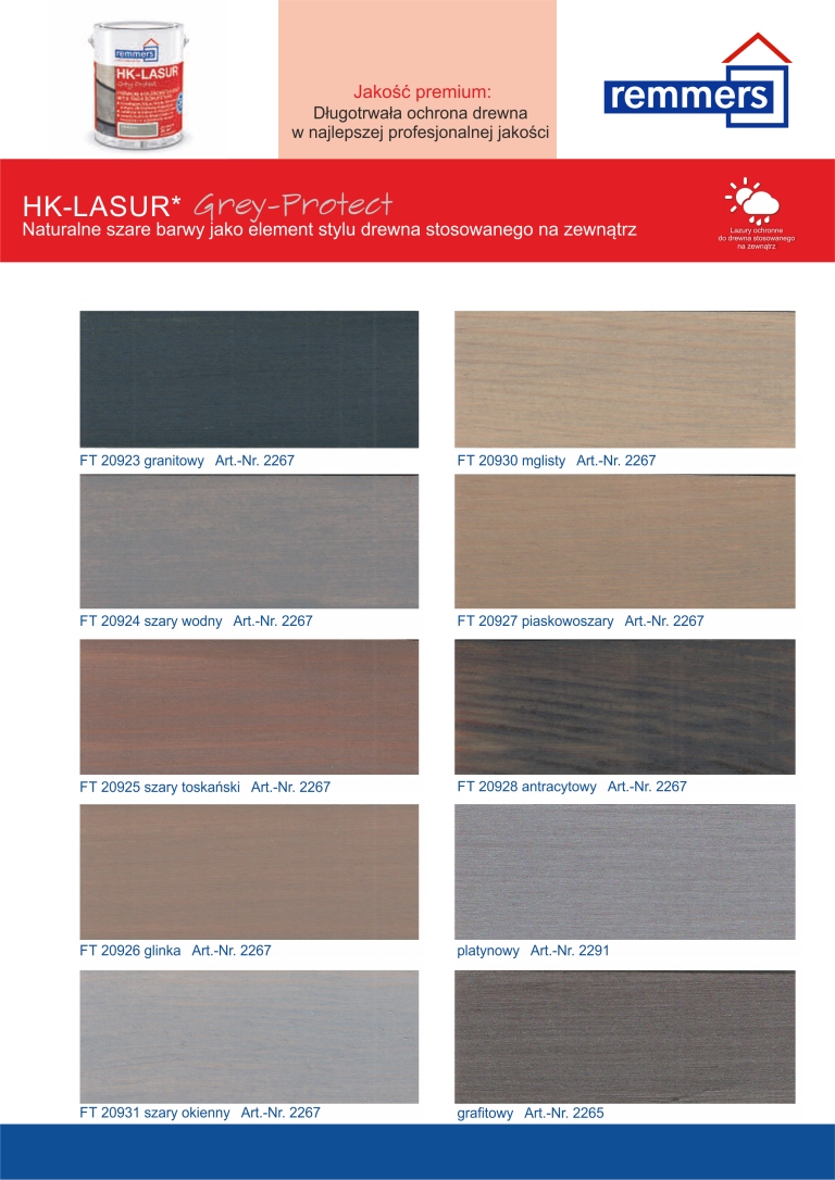 Remmers HK-Lasur farba do drewna srebrnoszary 5l Rodzaj impregnat