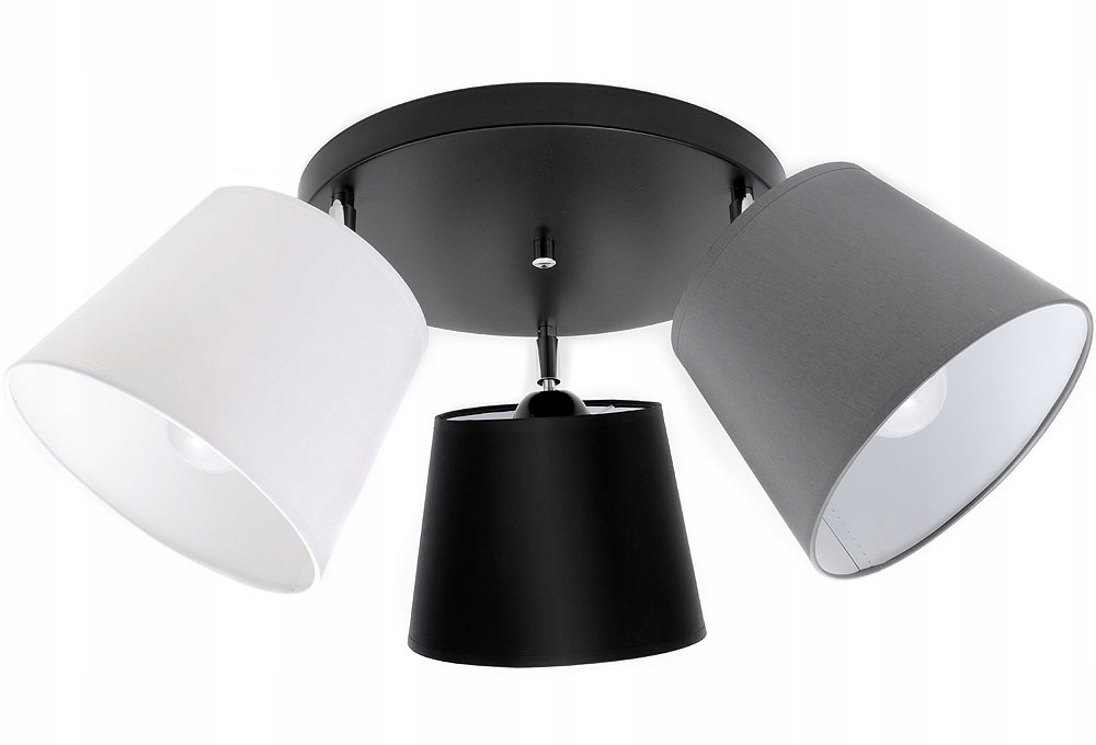 

Lampa sufitowa plafon żyrandol 3 abażury stożek