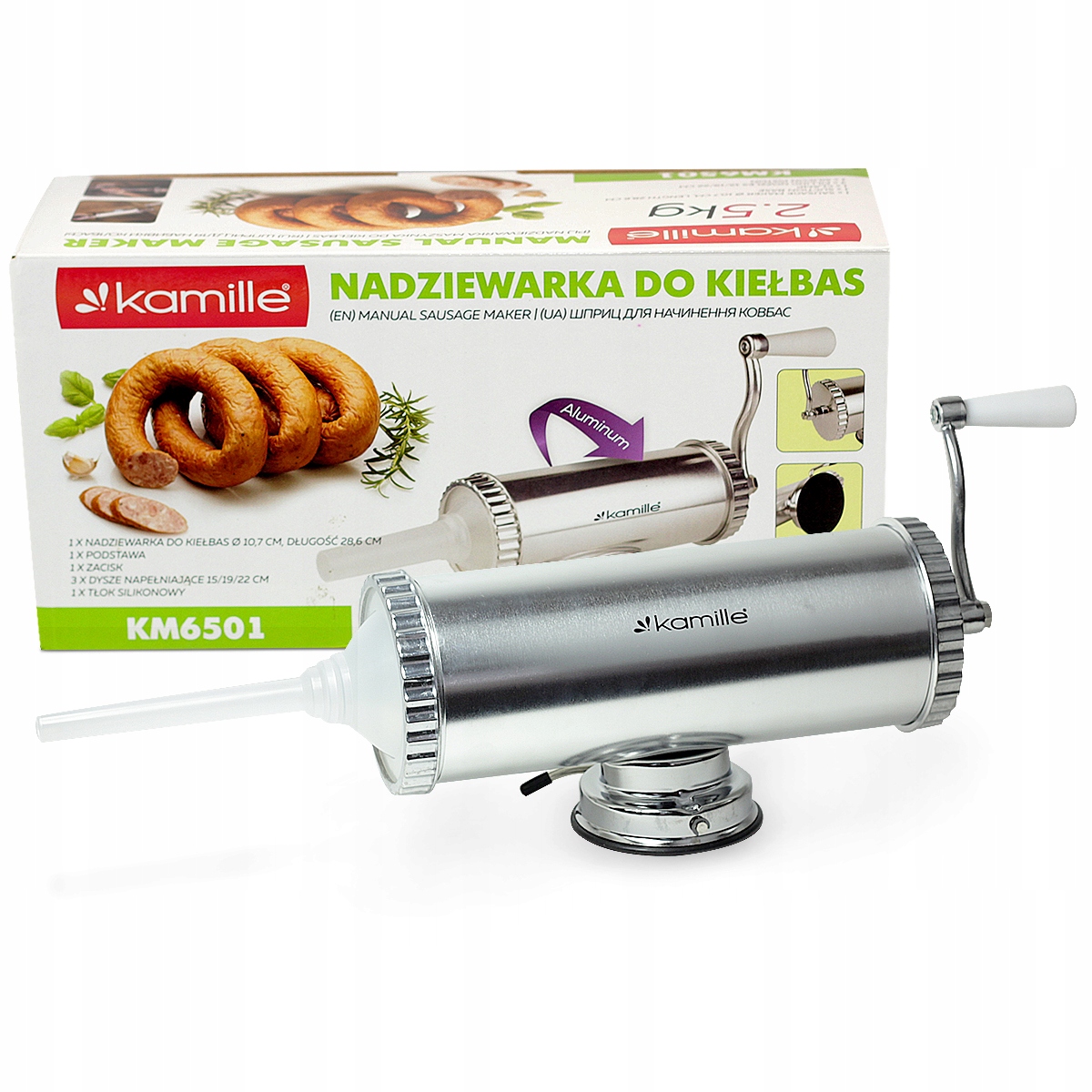 

Nadziewarka 2,5kg kiełbas Maszynka szpryca Kamille