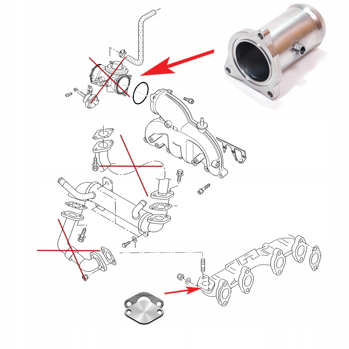F90c ZAŚLEPKA ZAMIENNIK EGR 1.9 TDI AWX ASZ AVF EAN (GTIN) 5903738804313