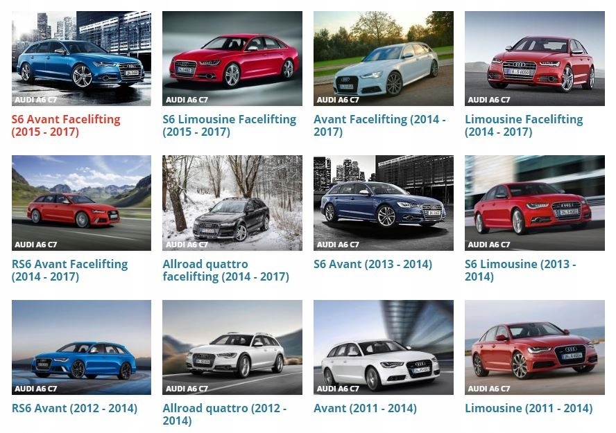 DYWANIKI WELUROWE WELUR PRZOD AUDI A6 C7 ORYGINAL Multi Element Set Sets