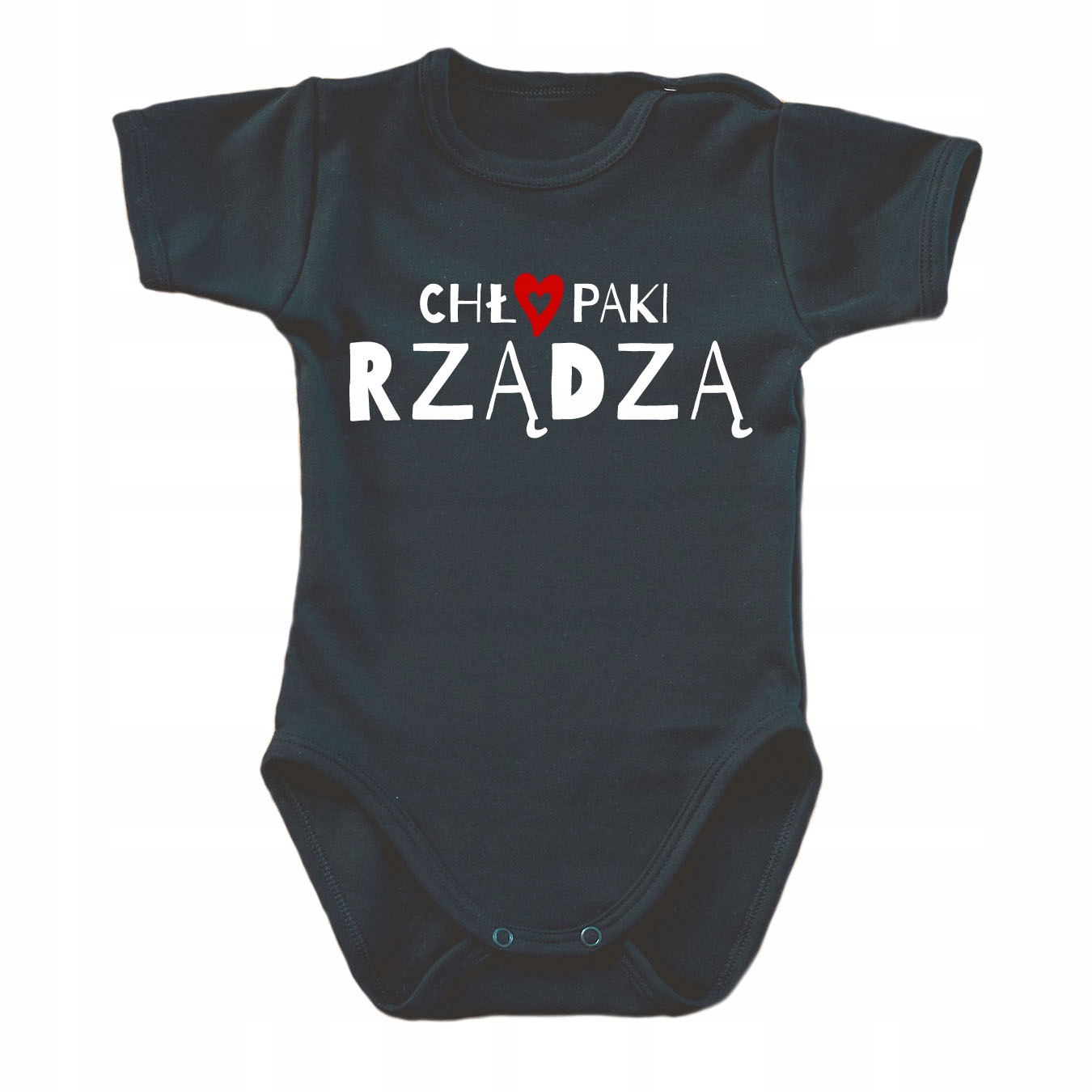 

Body niemowlęce Chłopaki Rządzą czarne rękaw krótk